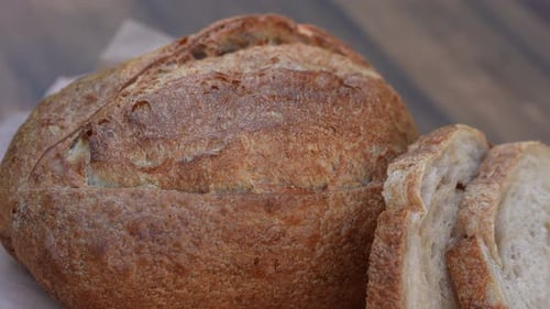 Close Up of Freshly Baked Loaf of Bread