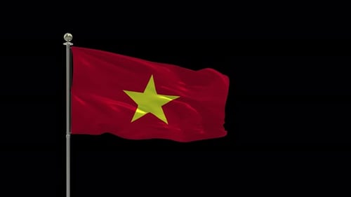 Realistic Waving Flag of Vietnam