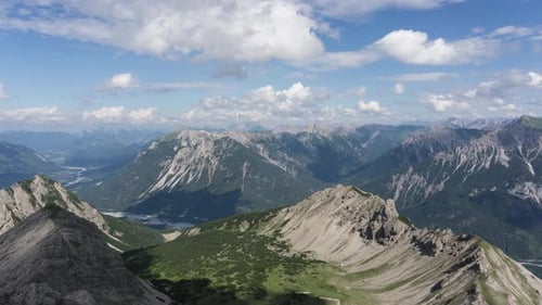 Timelapse of cloudsing above the beautiful Lech valley - Panning right