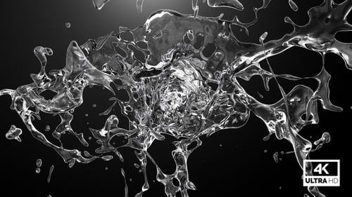 Dynamic Clear Liquid Splash Effect with Alpha Channel