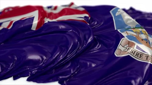 Realistic Falkland Islands Flag Waving Loop Background