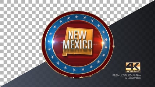 New Mexico United States of America State Map with Flag 4K