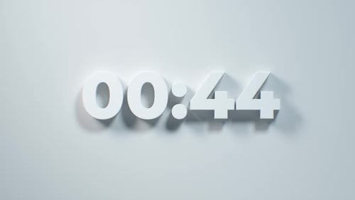 Compte à rebours minimal de 60 secondes en 3D blanc