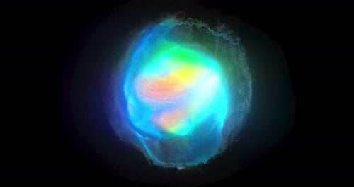 Colorful rainbow Colored Orb Particles seamless loop.