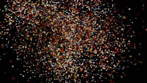 Confetti Explosion on Black Background