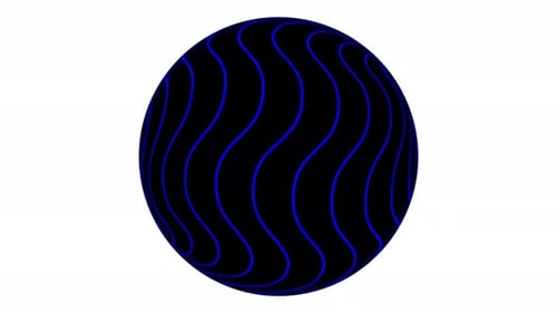 Stripy line attached on a sphere. Stripy sphere animated on white background. Vd 956