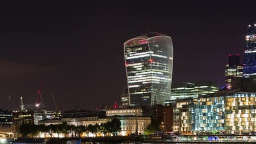 Londres City Skyline Financial Business Gratte-ciels Night