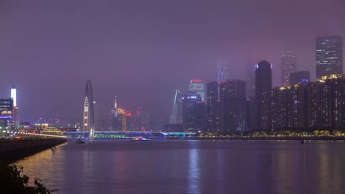 Guangzhou sunset fog timelapse