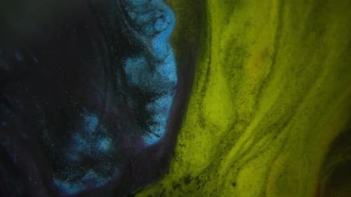 Mixture Of Colored Paints Flowing