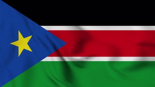 Realistic Waving Flag of South Sudan Animation
