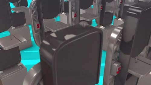 A Lot Of Bandsaws In A Row Hd