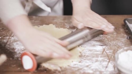 Rolling Cookie Dough for Christmas Tree Cookies