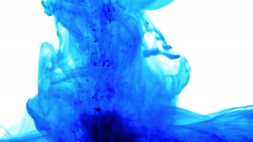 Blue Ink Swirling in Liquid Abstract Background