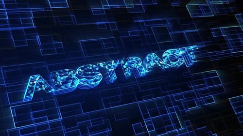 Abstract Digital Text Loop on Futuristic Grid Background