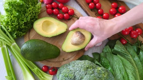 Fresh Green Vegetables and Ripe Red Tomatoes