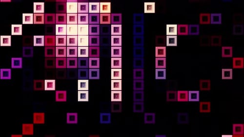 Moving cubic shapes resembling schematic snake game