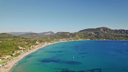 Aerial Drone View to Seascape with Blue Water