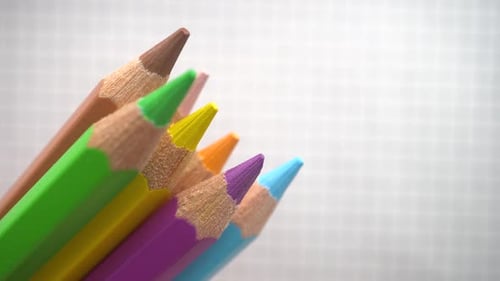 Macro Shot of a Collection of Colored Pencils