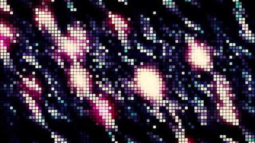 Abstract Glowing Pixel Grid Light Show Background