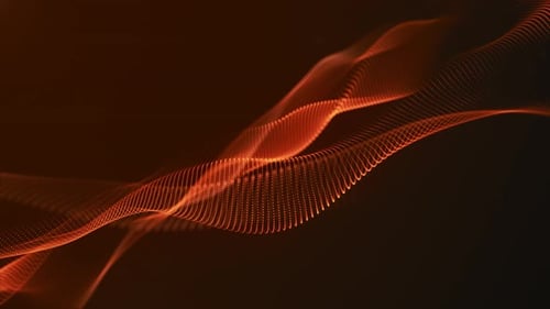 Abstract Orange Particle Wave Flowing Background Animation