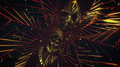 Abstract Glowing Geometric Tunnel Loop Animation