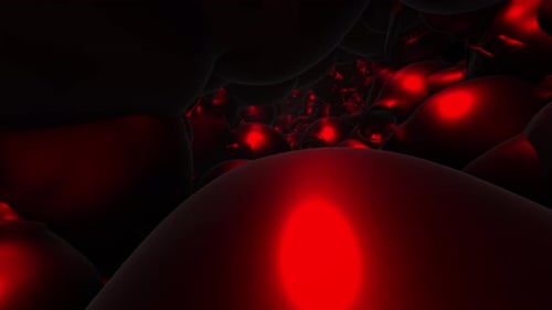 Skulls Tunnel Background With Abstract Red Ligtening Skulls