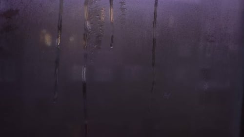 Steamed Window with Touch, Dark Night