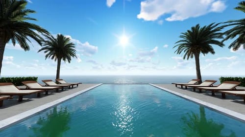 Pool Und Meer bei Tageslicht