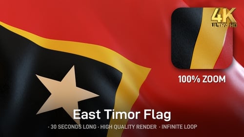 East Timor Flag Waving in Realistic 3D Animation