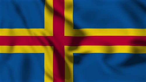 Flagge der Åland-Inseln Animation Loop-Hintergrund