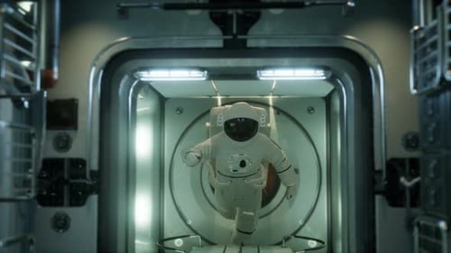Astronaut in der Orbital-Raumstation
