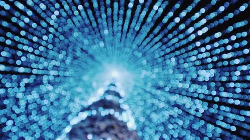 Blue Fairy Lights Sparkling in an Abstract Night