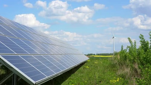 Solar panels and wind generator