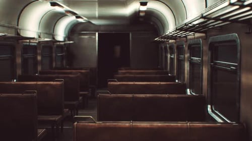 Intérieur de l'ancien train électrique soviétique