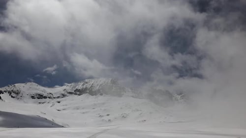 High Altitude Rocky Snowy Mountain Ridge in Alaska