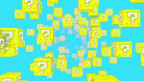 Floating Question Mark Blocks Seamless Loop Background