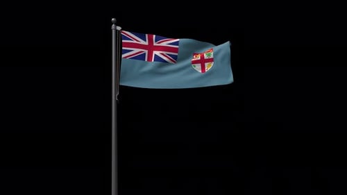 Realistic Waving Fiji National Flag Animation
