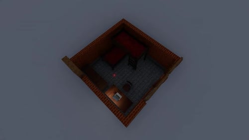 Isometrisches Schlafzimmer Interieur