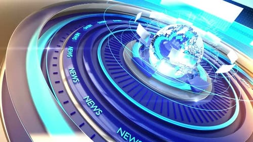 Global News Broadcast Opening Title Sequence with Rotating Earth