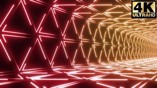 Neon Geometric Light Tunnel Loop