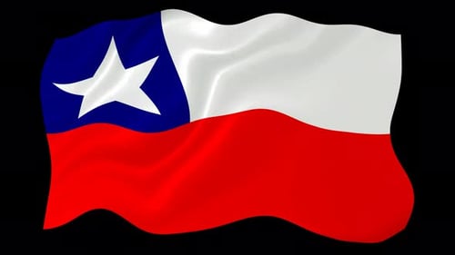 Waving Chilean National Flag Seamless Loop