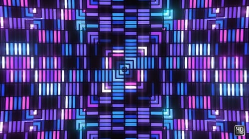 Pulsating Geometric Light Grid Background Animation