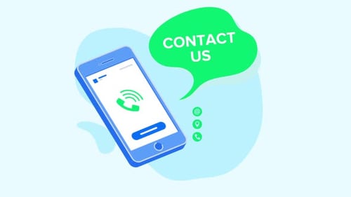 Flat Design Smartphone Contact Us Communication Animation