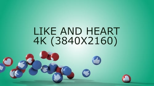 3D Bouncing Like and Heart Social Media Icons