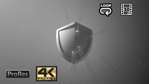 3D Metallic Shield Security Logo Reveal Animation
