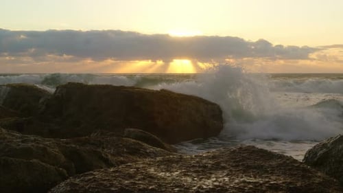 Beach during sunset 4k