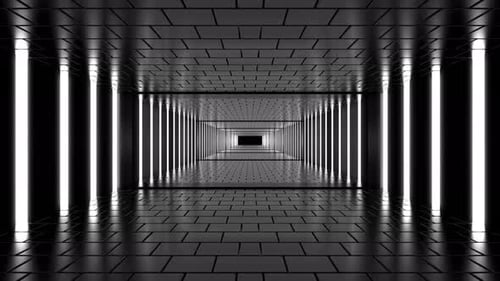 Black White Tunnel Background 4K