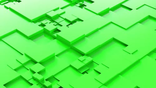 Abstract Cubic Hi-tech Background Green