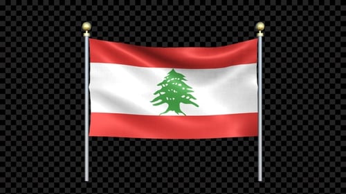 Waving Lebanon Flag Animation