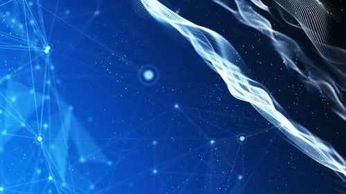 Abstract Digital Flowing Waves Network Background
